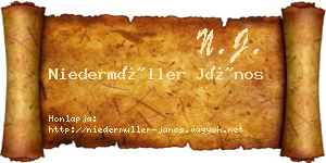 Niedermüller János névjegykártya