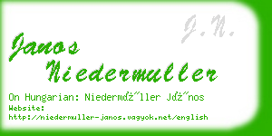 janos niedermuller business card